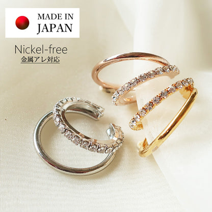 Japan twist rhinestone ear clips - fabufabu design store