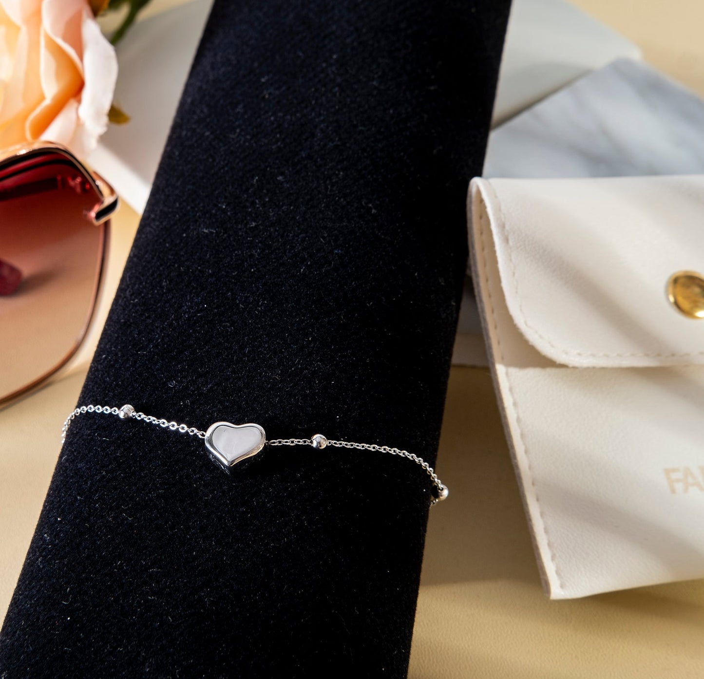 Love Heart Charm Chain Bracelet titanium steel Lucky Bracelet - fabufabu design store