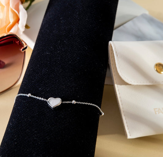 Love Heart Charm Chain Bracelet titanium steel Lucky Bracelet - fabufabu design store