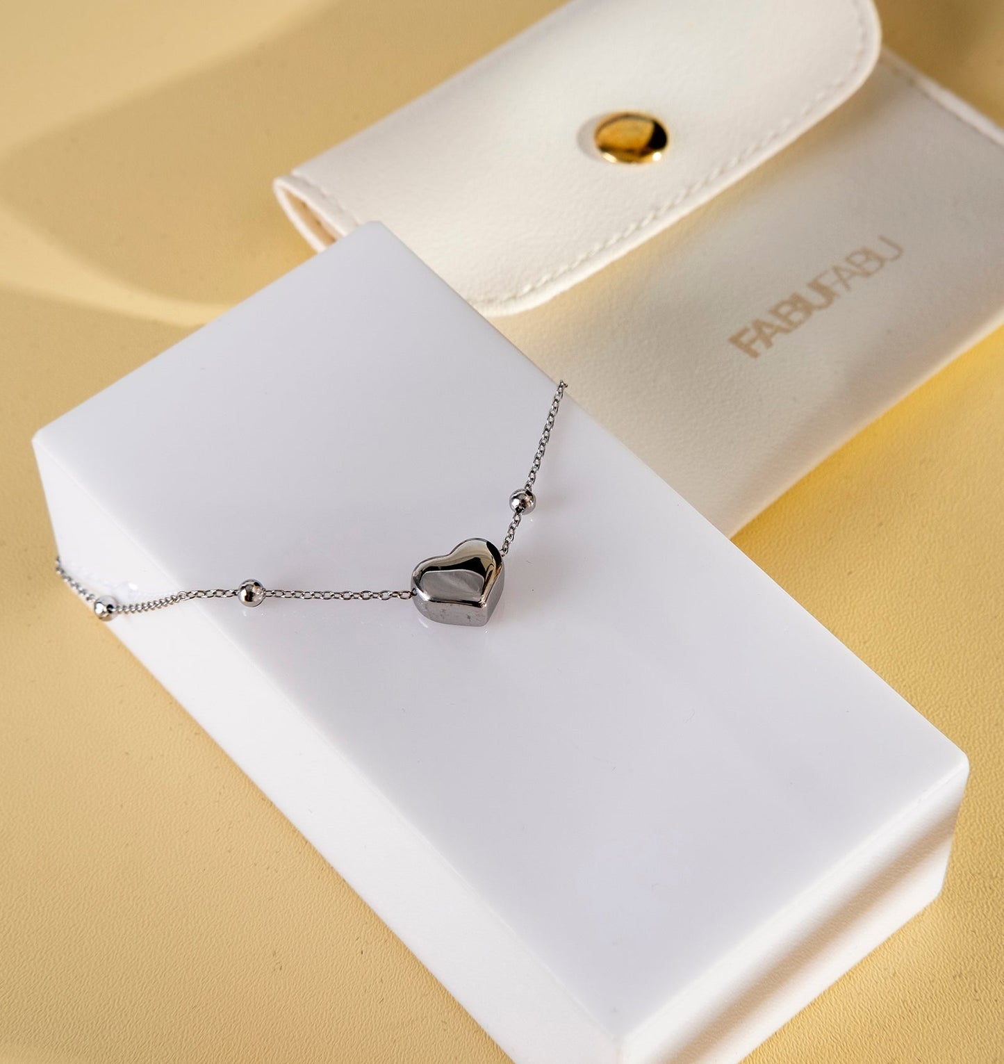 Love Heart Charm Chain Bracelet titanium steel Lucky Bracelet - fabufabu design store