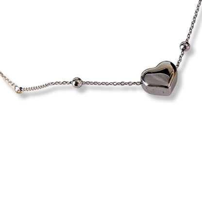 Love Heart Charm Chain Bracelet titanium steel Lucky Bracelet - fabufabu design store