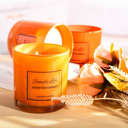 Luxury Sun Orange Tropical Mango Scented Candles 200g - fabufabu design store