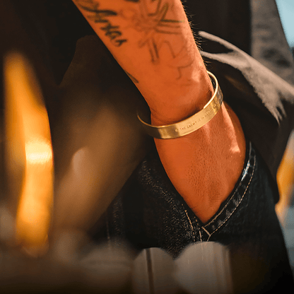 Men Raw Brass Open Bangle - fabufabu design store
