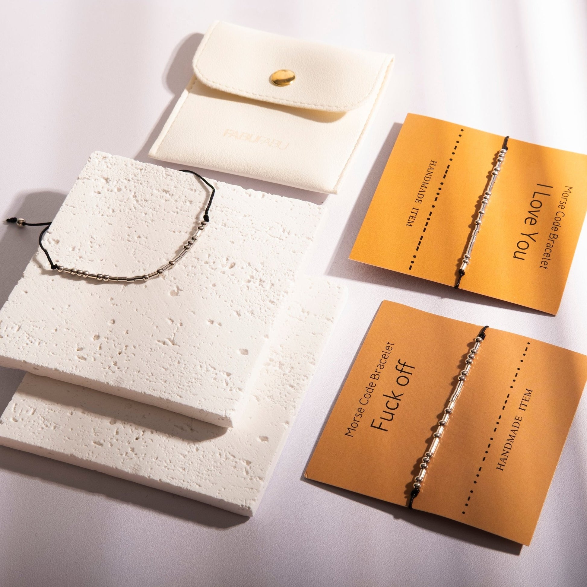 Morse Code Bracelet Couple Distance Matching - fabufabu design store