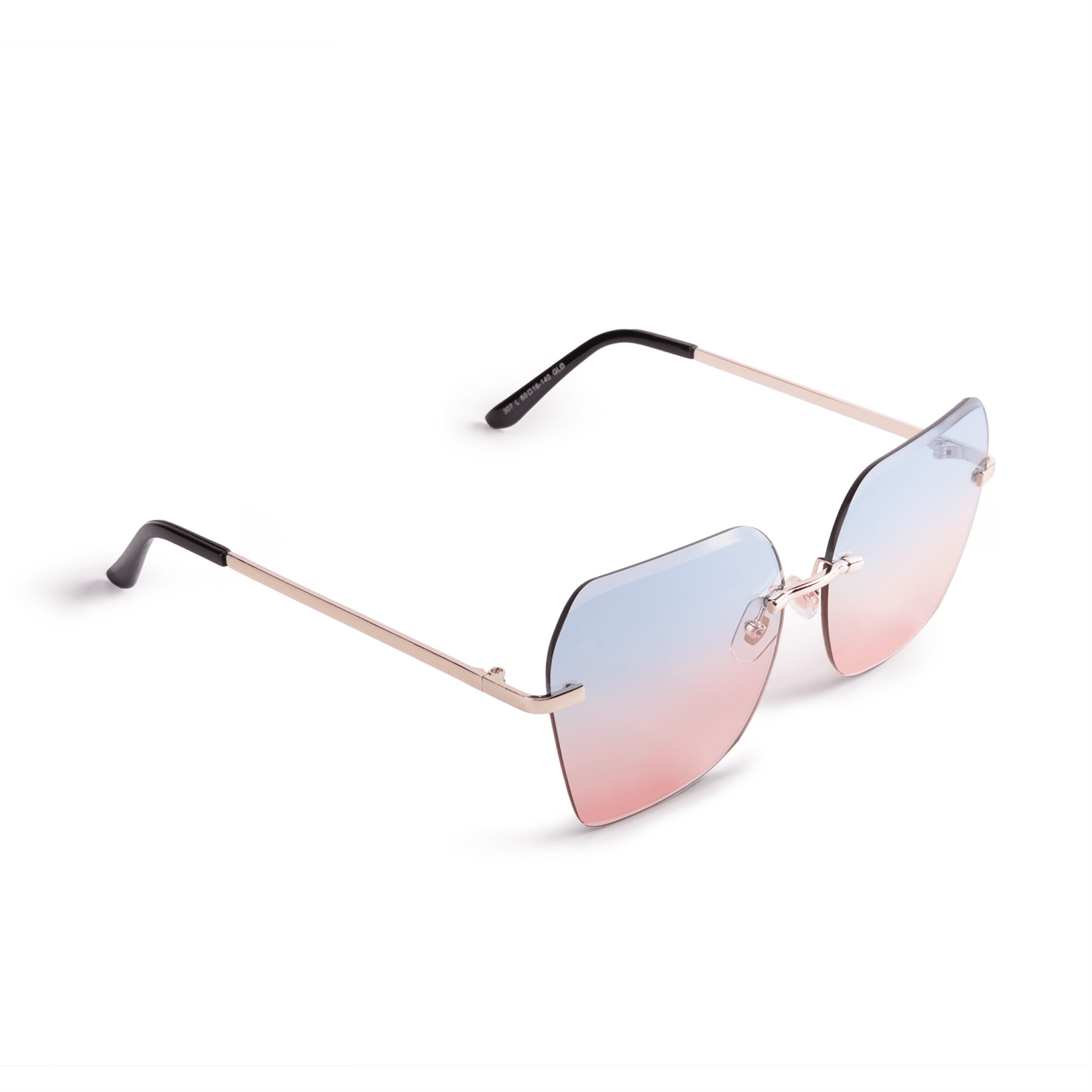 Oversized Rimless Diamond Cutting Lens Sunglasses - fabufabu design store