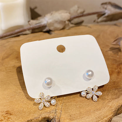 Pearl - Flower Style Earrings - fabufabu design store