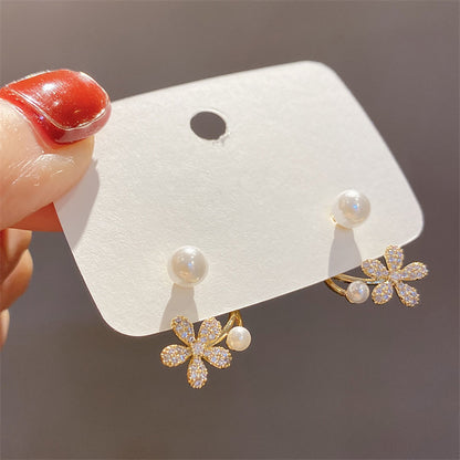 Pearl - Flower Style Earrings - fabufabu design store