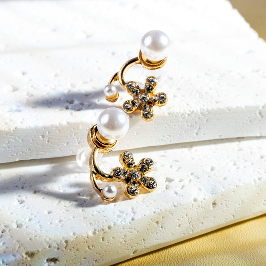 Pearl - Flower Style Earrings - fabufabu design store