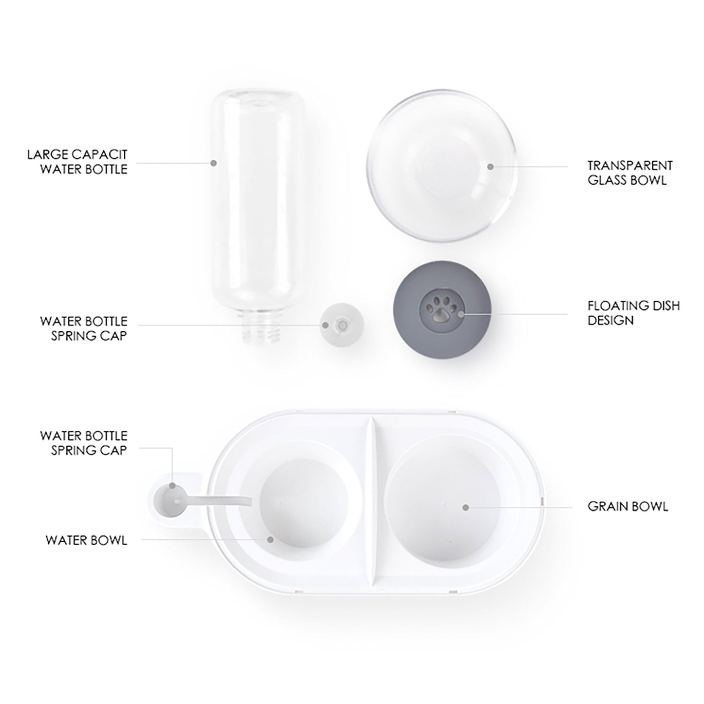 Pet 2 - in - 1 Water Bowl and Food Bowl - fabufabu design store