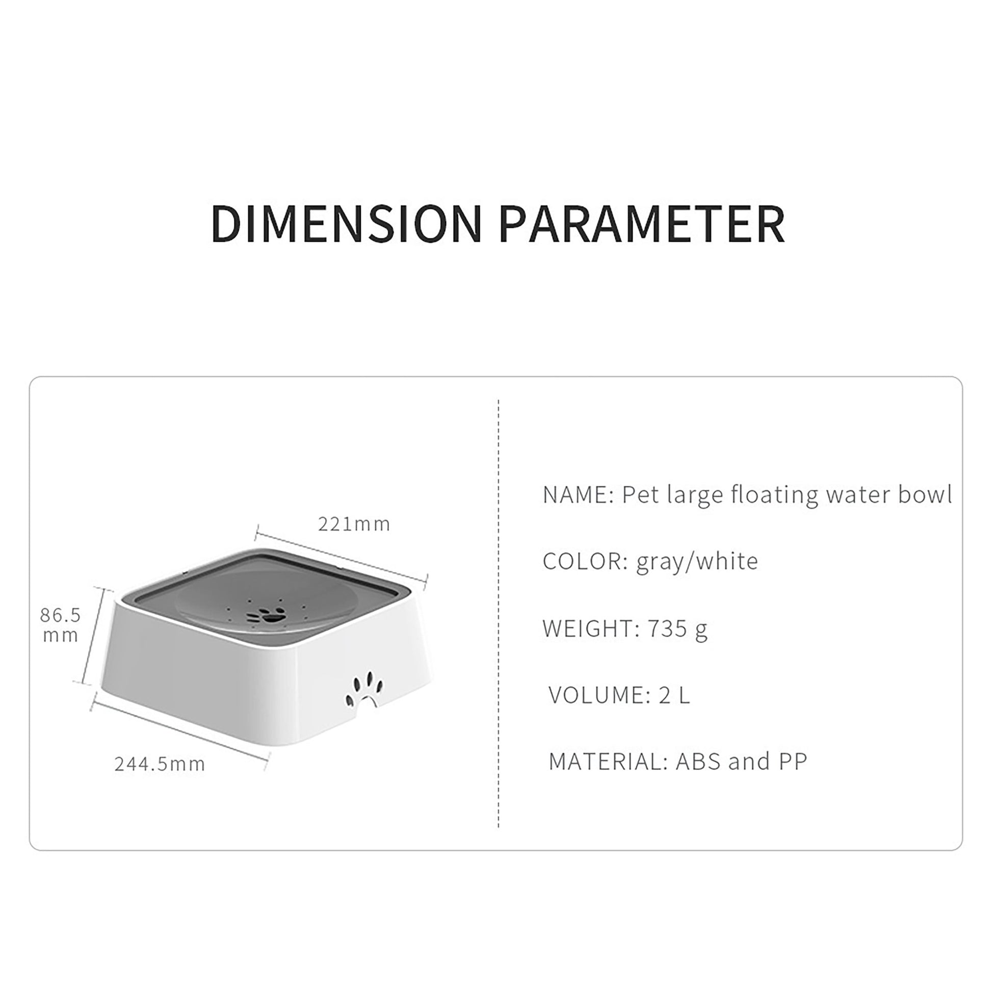 Pet Water Bowl No Drip Slow Water Feeder for Dogs & Cats - fabufabu design store