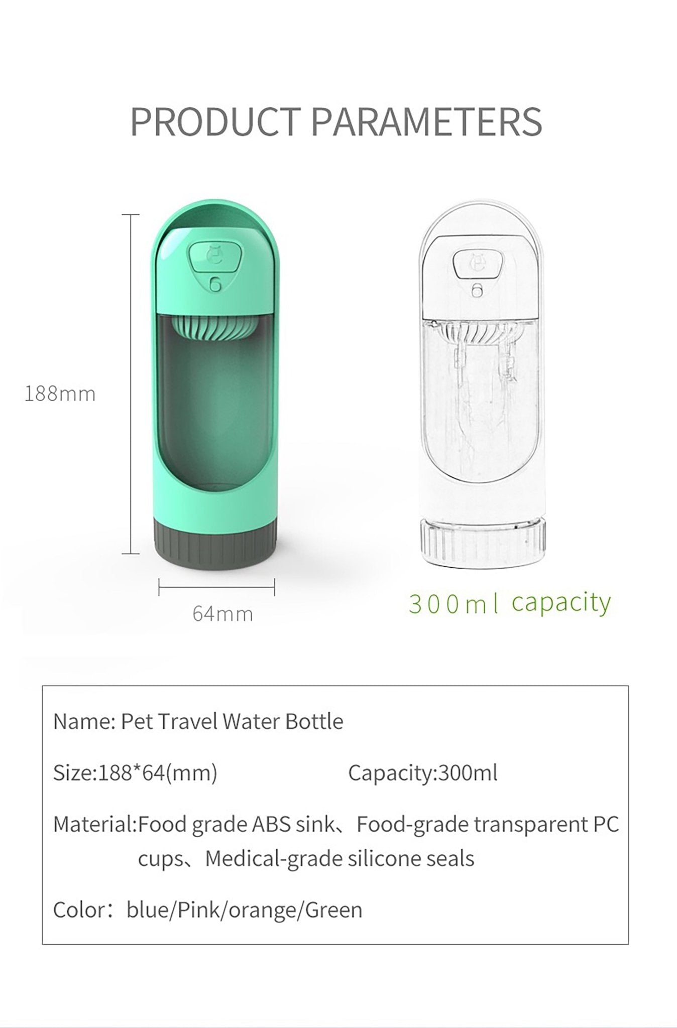 Portable Water Bottle for Pets - fabufabu design store