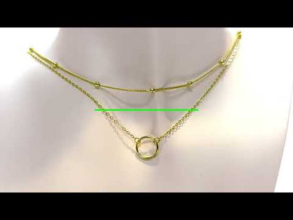 Fabufabu Layered Choker Necklace S925 Sterling Silver Jewelry