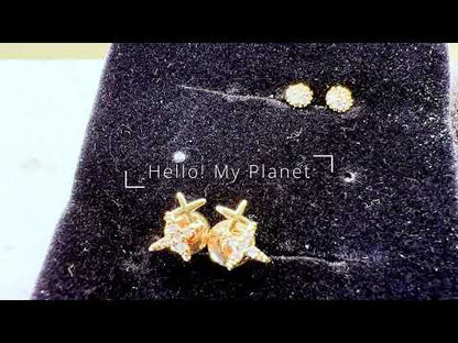 Fabufabu Copper Heart and Flower Earrings 5 Pairs Set Box
