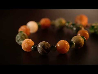Handmade Water Grass Agate Lotus Style Bodhi Bracelet