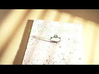 Bague solitaire en moissanite cœur à cœur