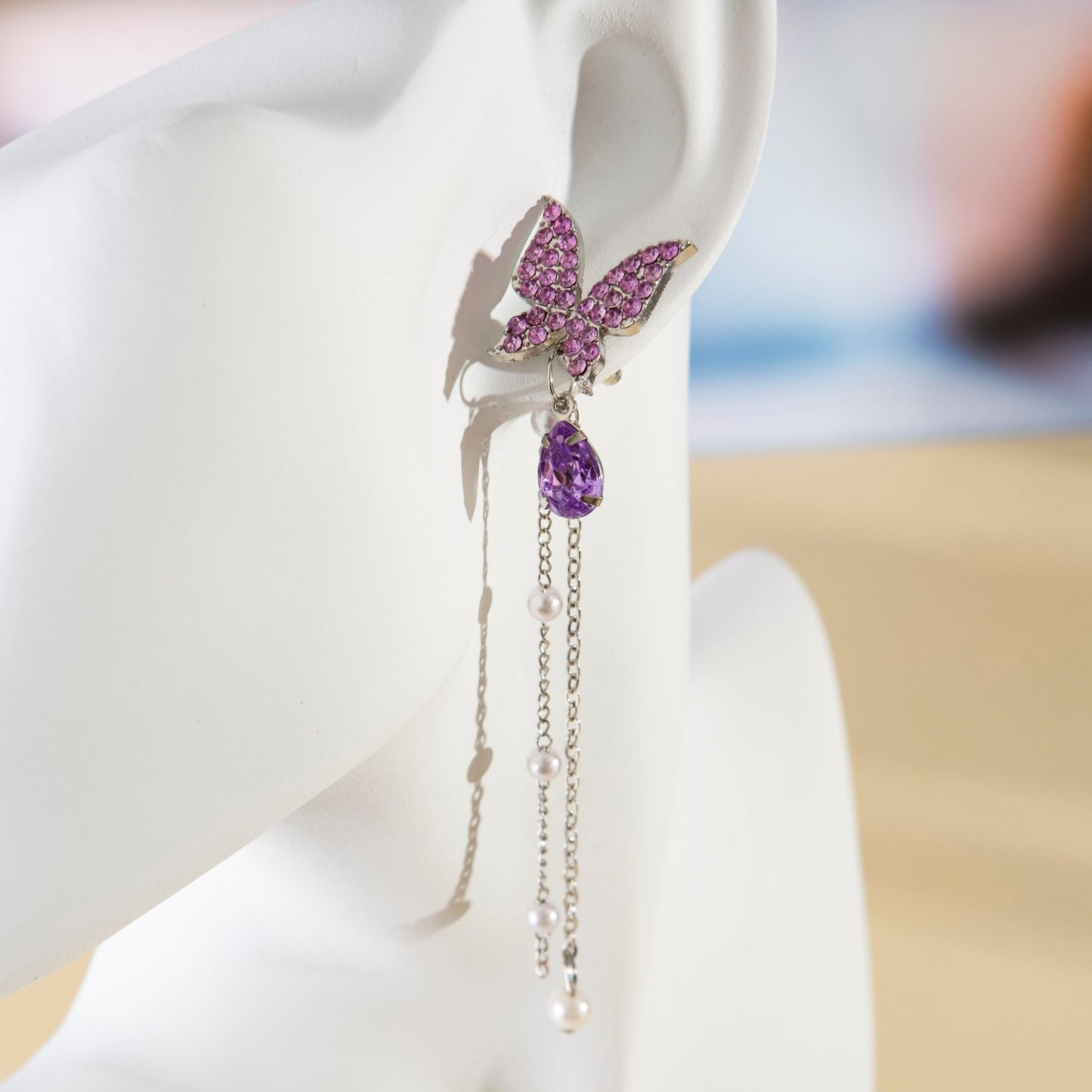 Purple Butterfly Earrings - fabufabu design store
