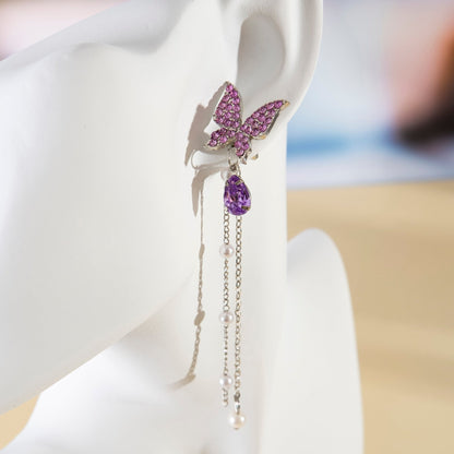 Purple Butterfly Earrings - fabufabu design store