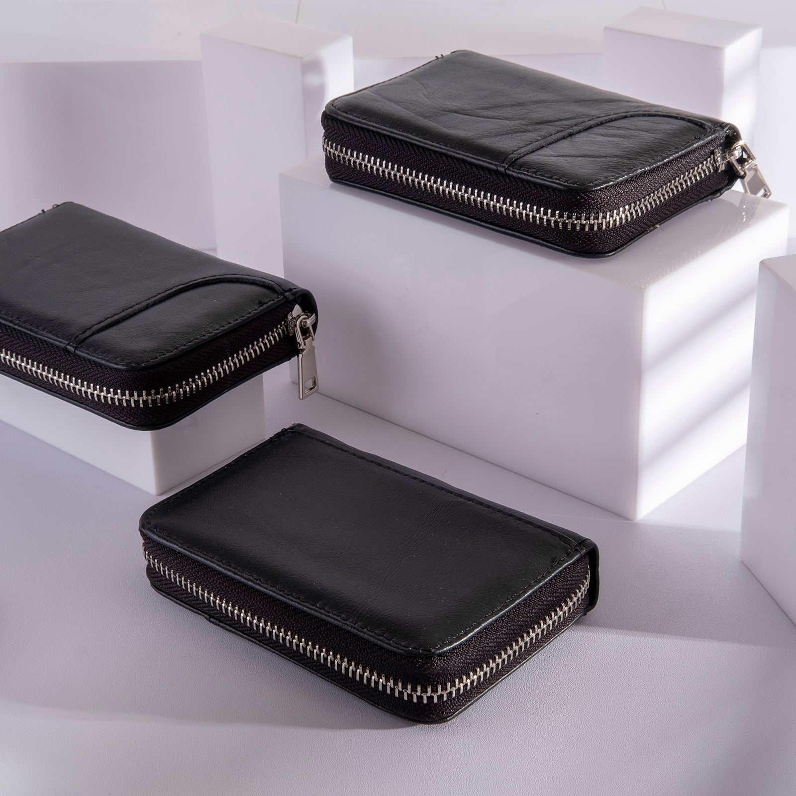 RFID Zip cowhide Card Holder Wallet - fabufabu design store