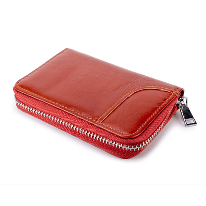 RFID Zip cowhide Card Holder Wallet - fabufabu design store