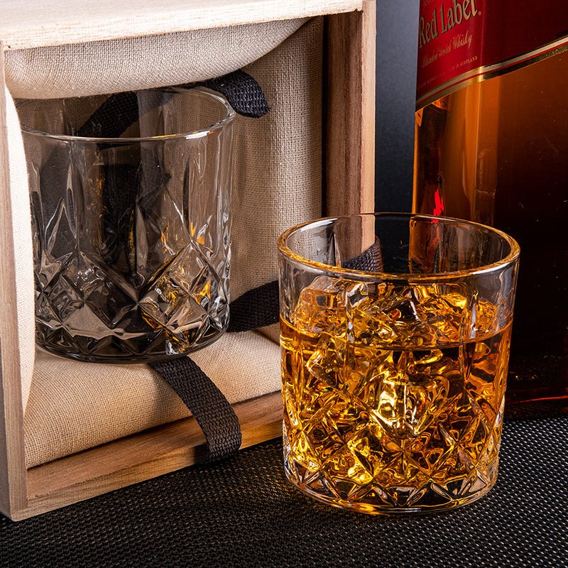 Rhombus Diamond Shape Whiskey Glasses Set of 2 - fabufabu design store