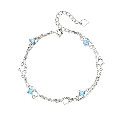 S925 Sterling Silver Stars Bracelet - fabufabu design store