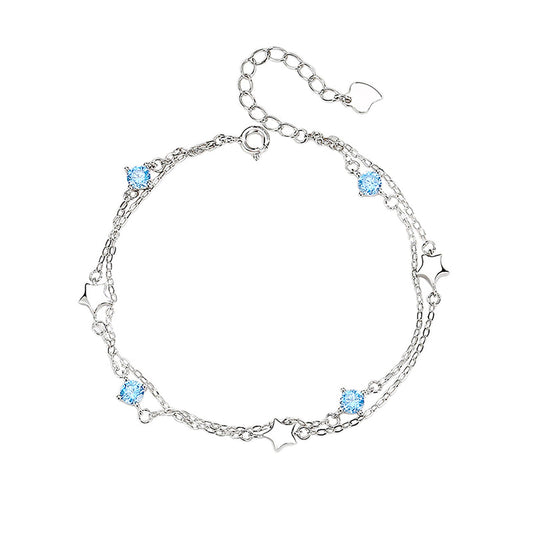 S925 Sterling Silver Stars Bracelet - fabufabu design store