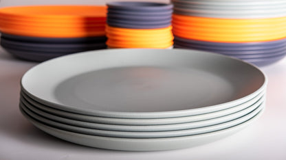 Simple Design Solid Colour 12 Inch Large Plastic Dinner Plates - fabufabu design store