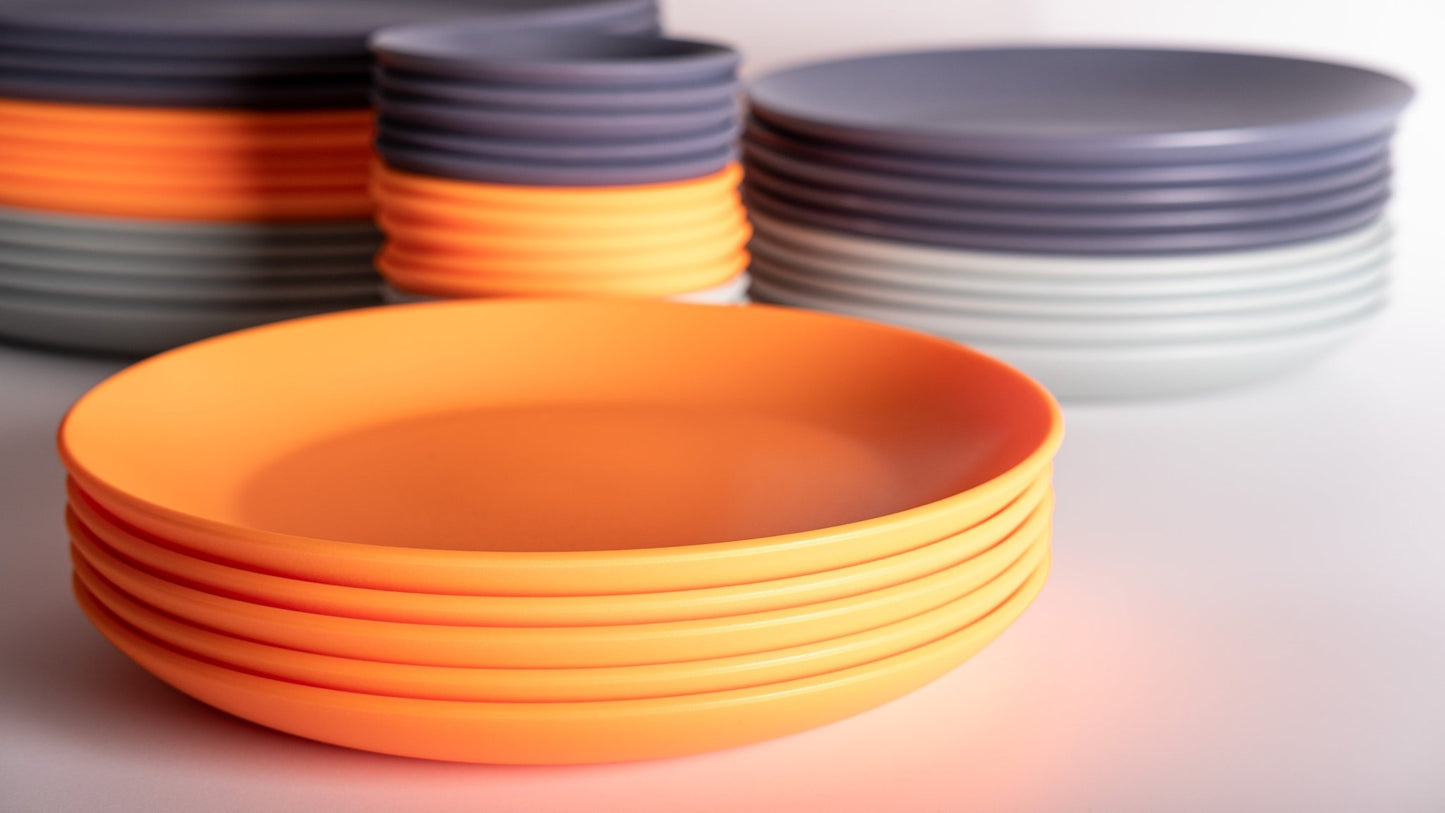 Simple Design Solid Colour 8 Inch Middle Plastic Dinner Plates - fabufabu design store