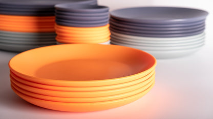 Simple Design Solid Colour 8 Inch Middle Plastic Dinner Plates - fabufabu design store