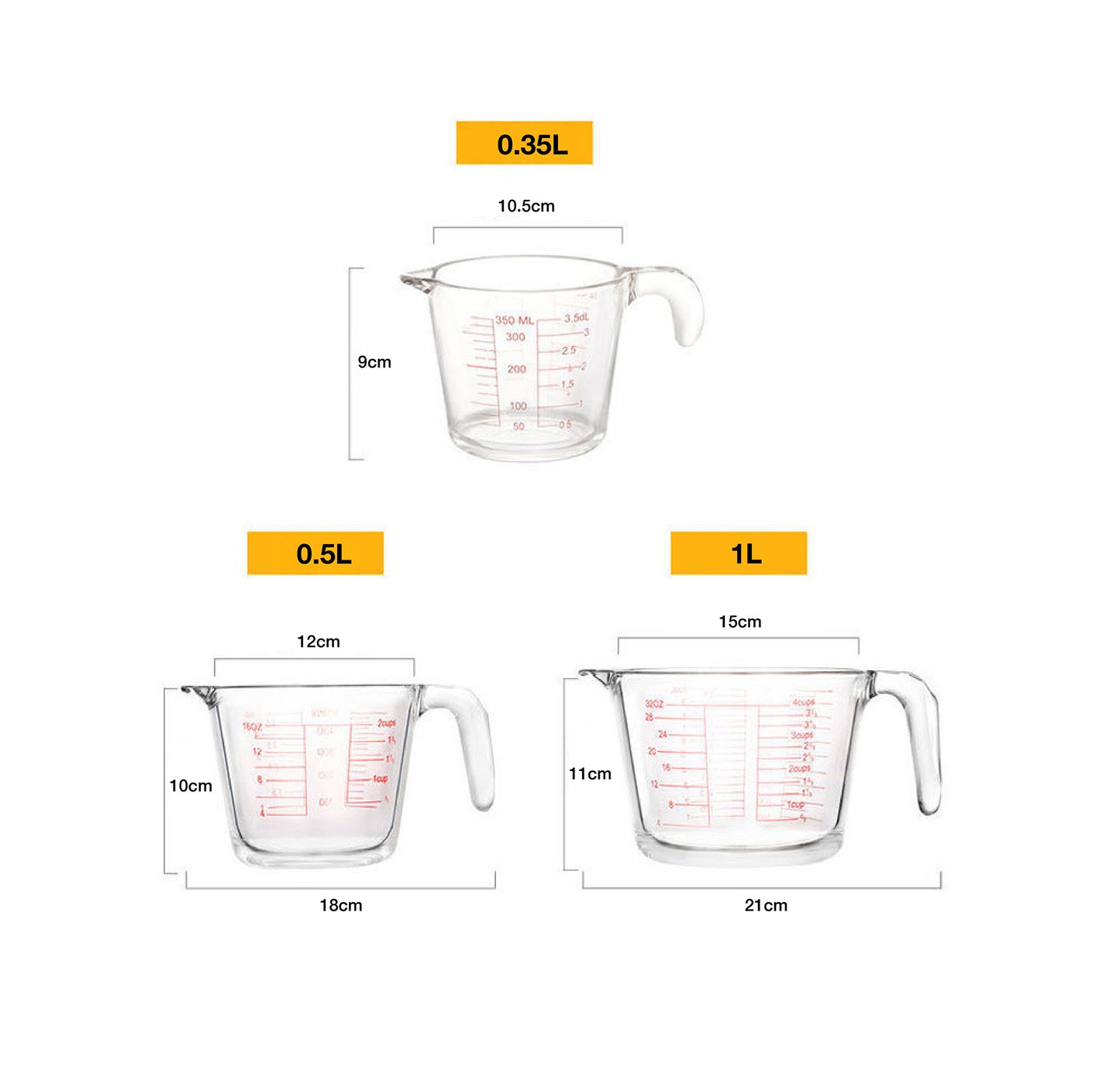Glass Bakeware Measuring Cups - fabufabu design store