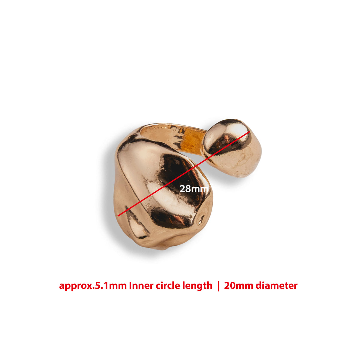 Fabufabu Chunky Bypass Dome Teardrop Open Rings for Women