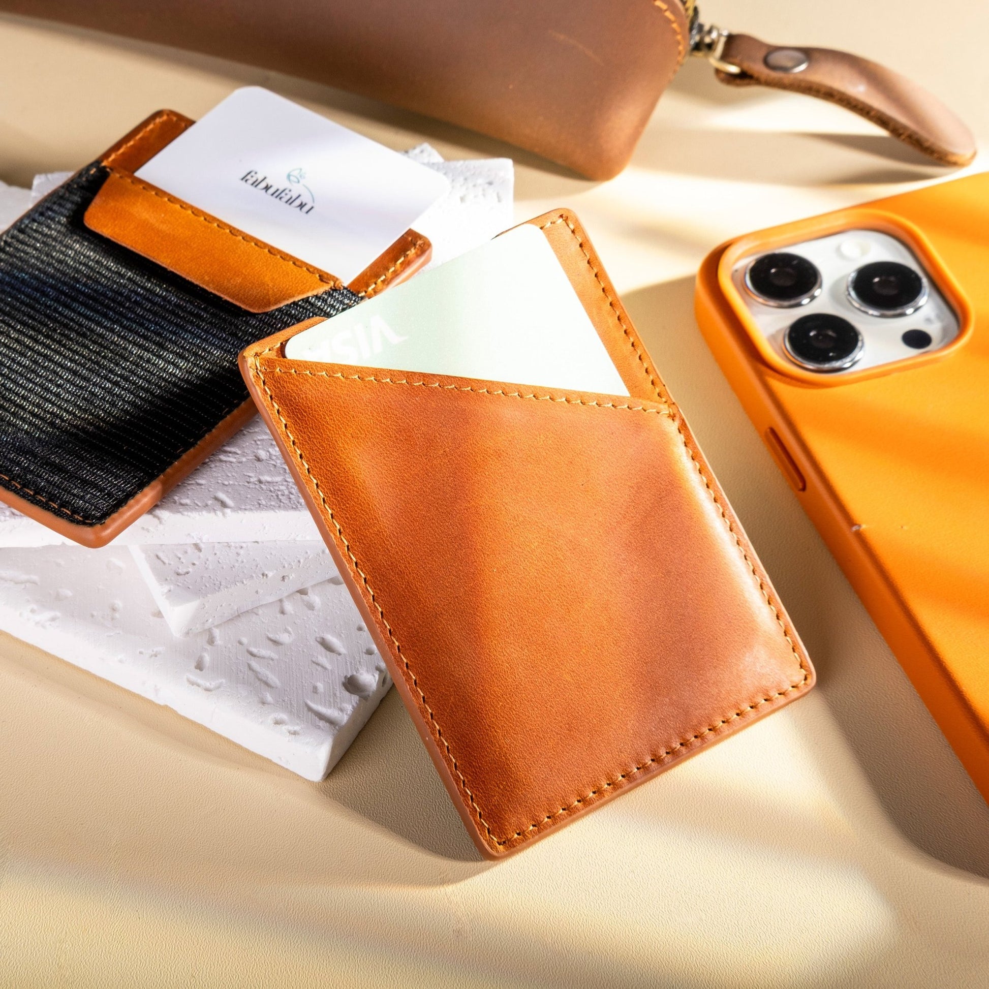 Slim Minimalist Front Pocket Leather Wallets - fabufabu design store
