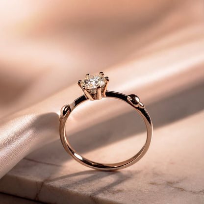Solitaire Moissanite Heart-to-Heart Ring - fabufabu design store