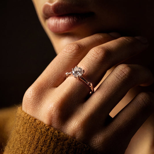 Solitaire Moissanite Heart-to-Heart Ring - fabufabu design store