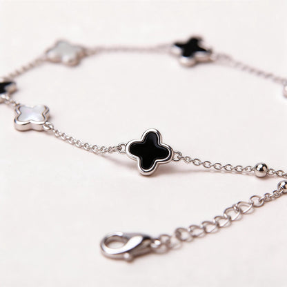 Sterling Silver 4-leaf clover Charm Bracelet - fabufabu design store