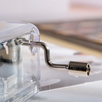 Transparent Hand Crank Music Box with Sankyo Musical Mechanism Tune: An der schönen blauen Donau Blue Danube - fabufabu design store
