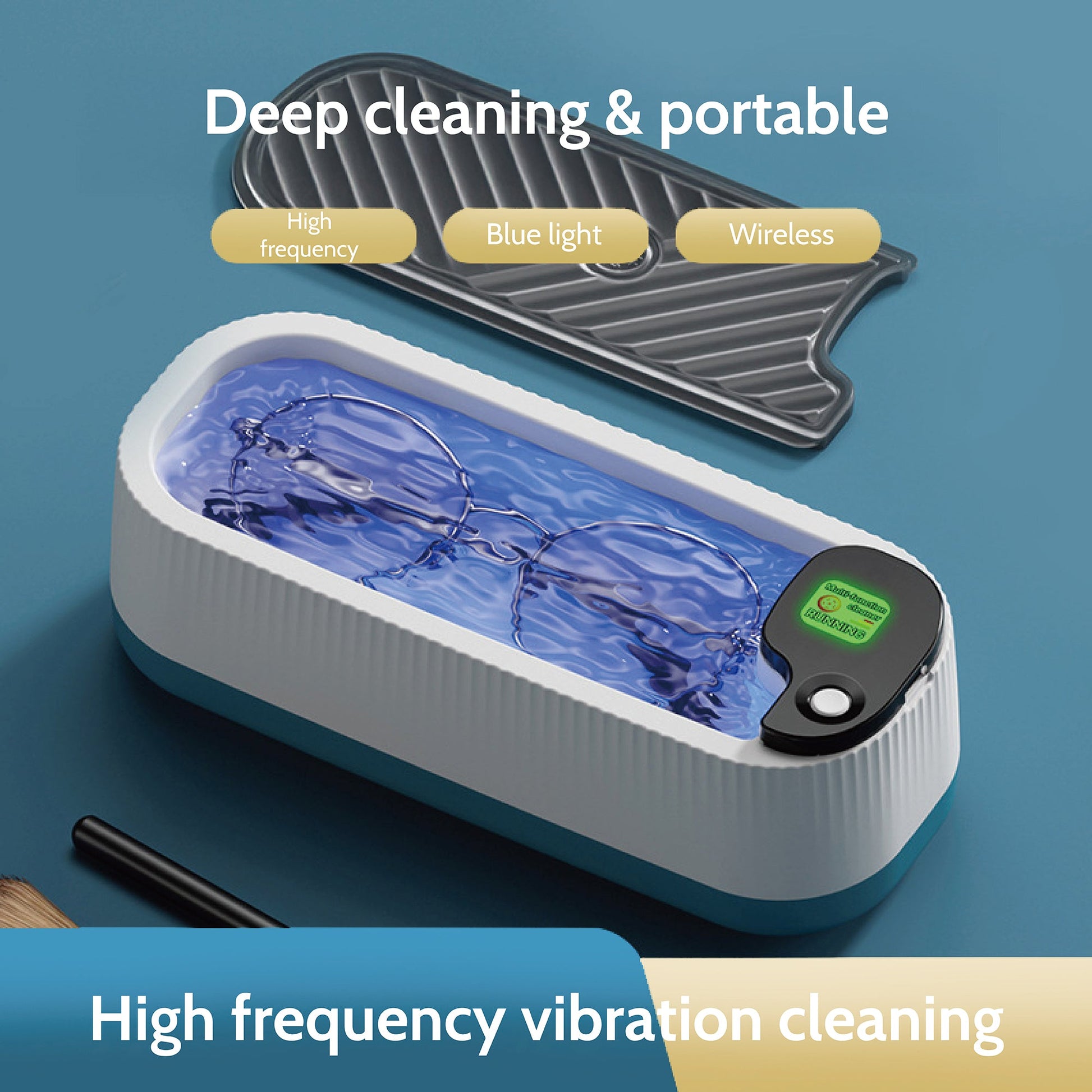 Ultrasonic eyeglass cleaner 300 ml portable professional - fabufabu design store